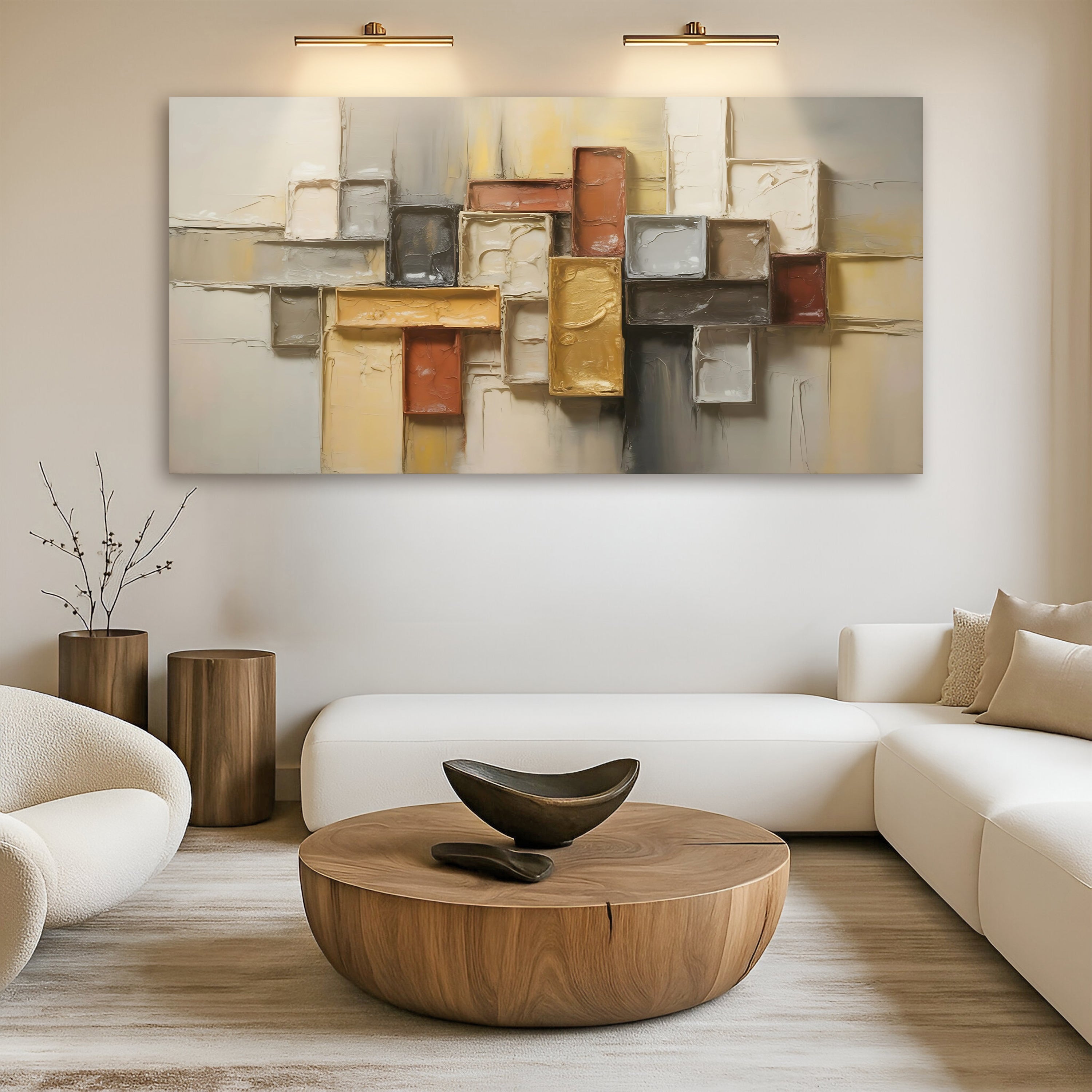 Geometric Shape modern abstract gallery-wrapped canvas wall art