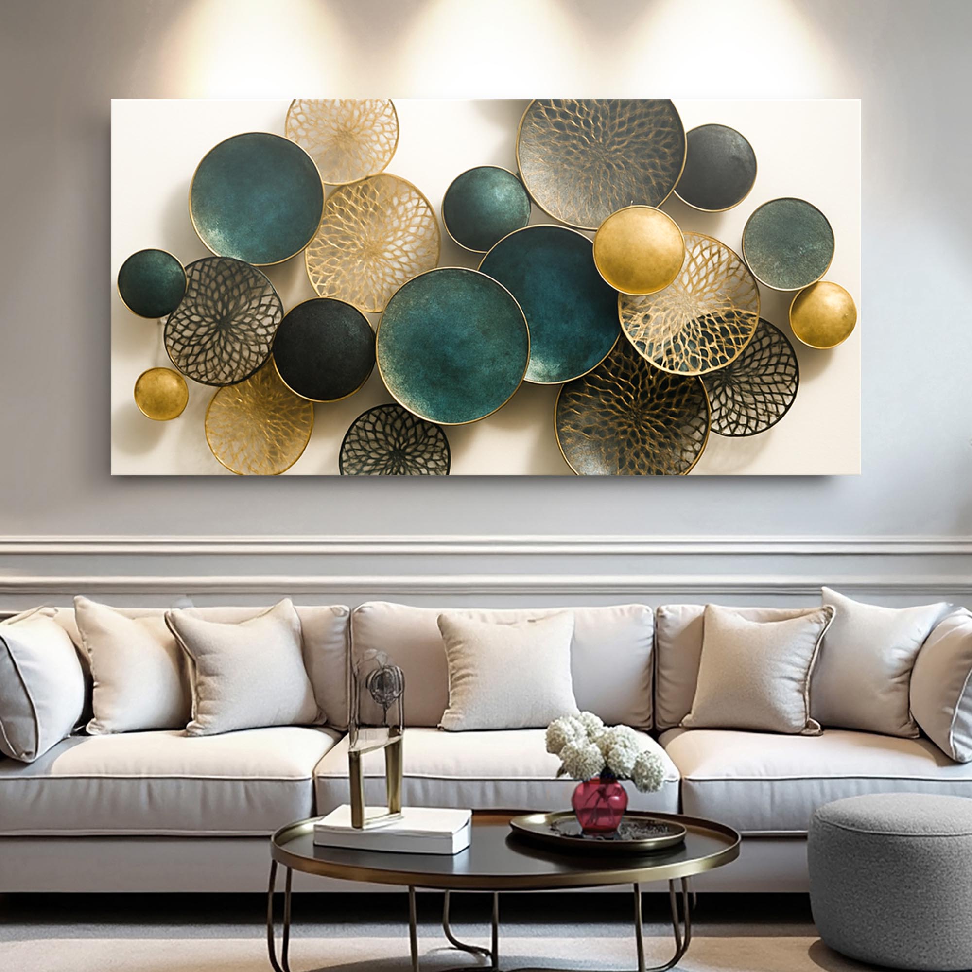 Lotus Leaf botanical abstract gallery-wrapped canvas wall art