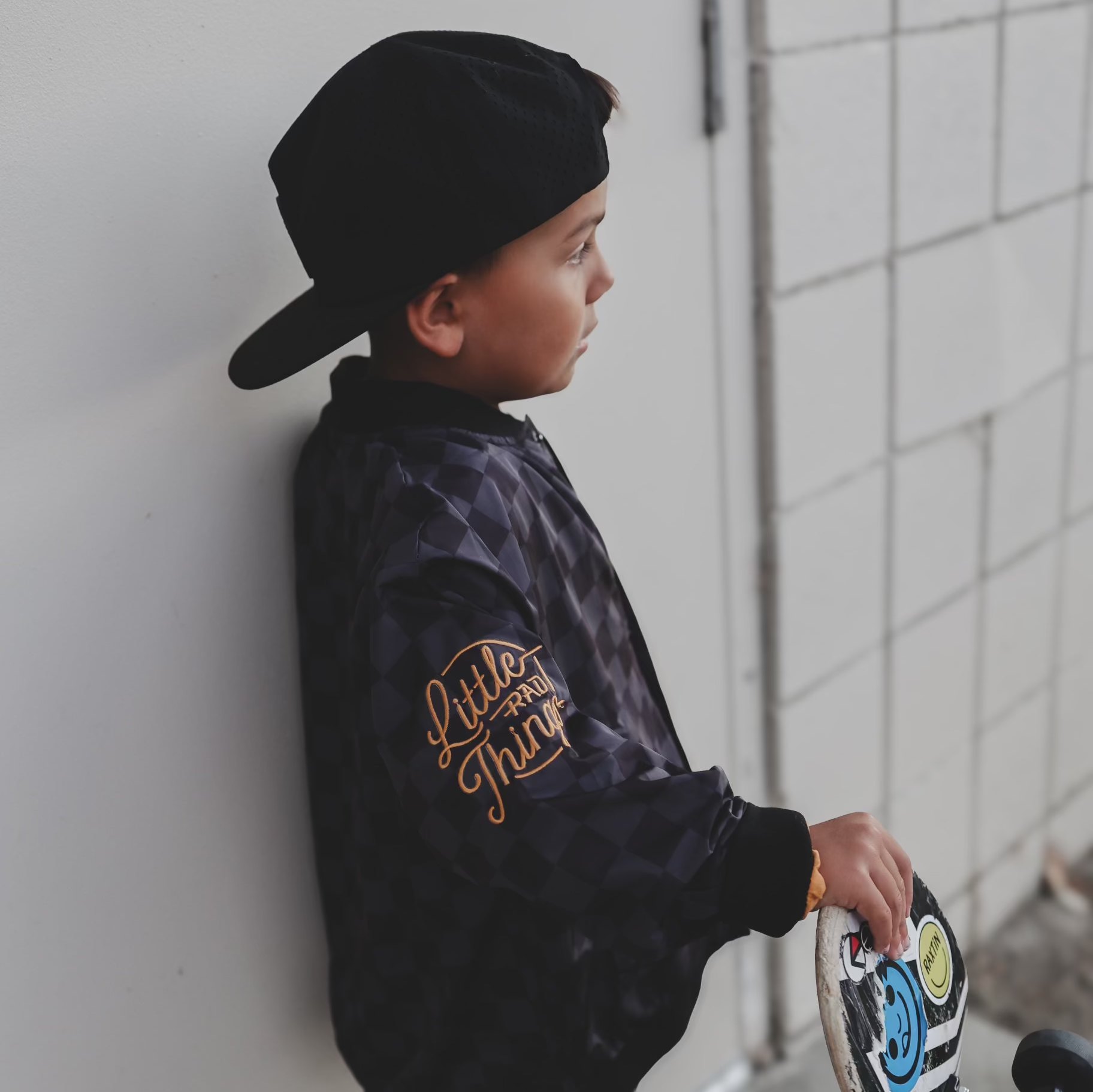 Kids' Checkered Waterproof Letterman Jacket