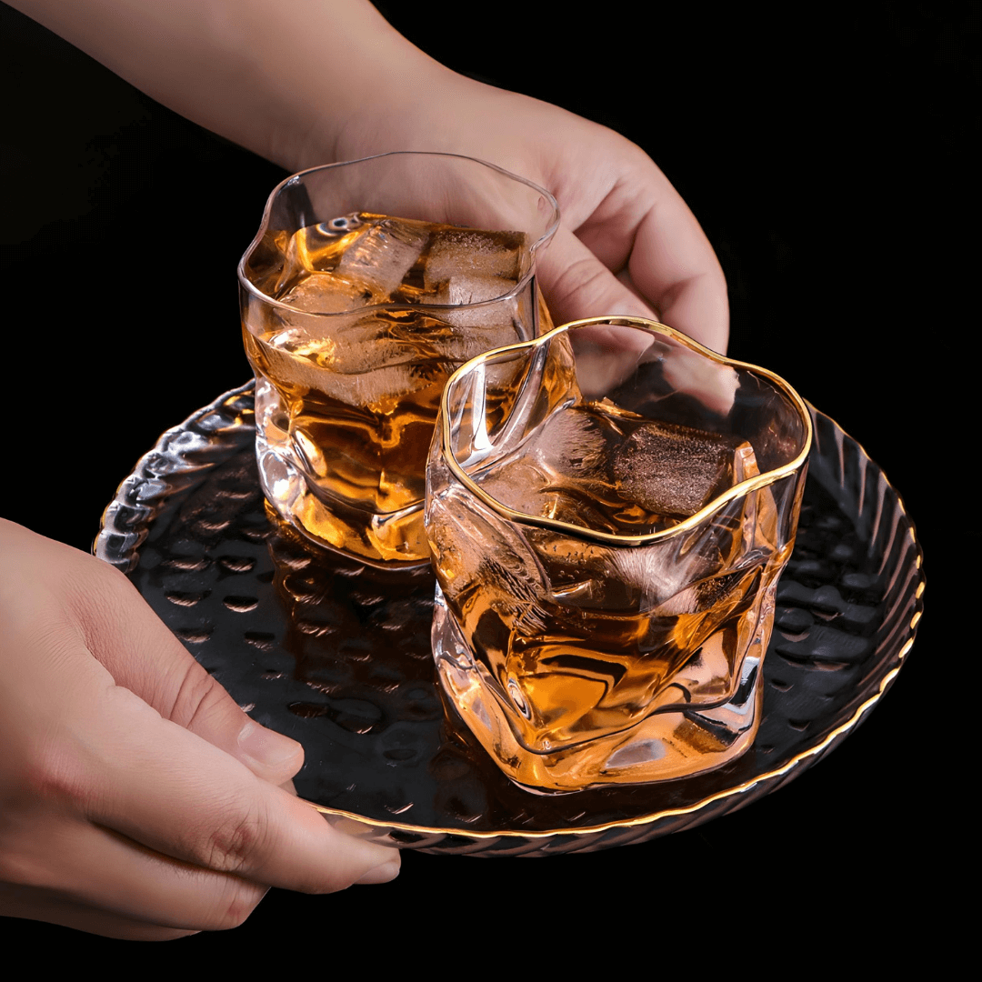Gold Hoshi Japanese Crystal Whisky Glass