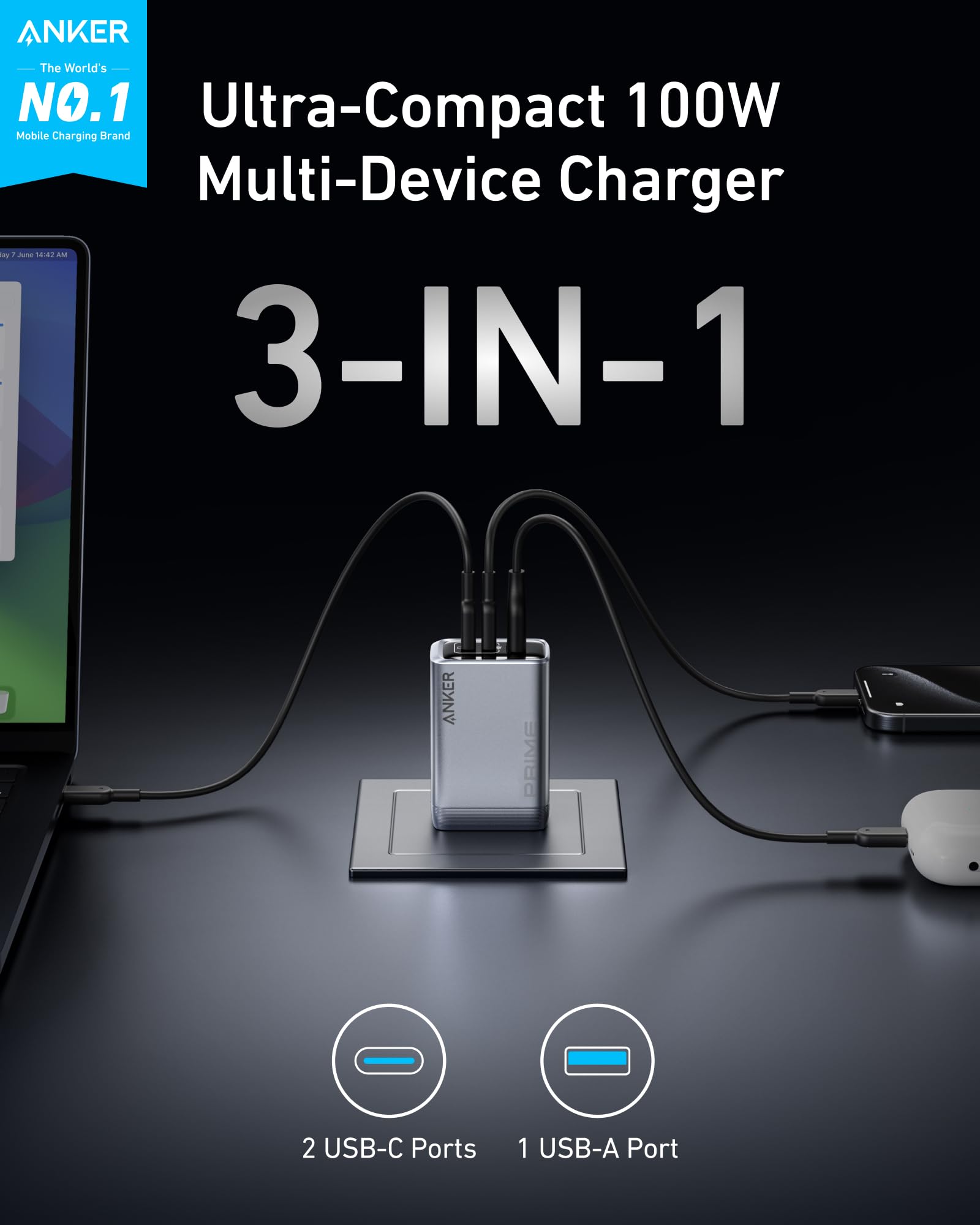 Anker Prime 100W GaN Charger
