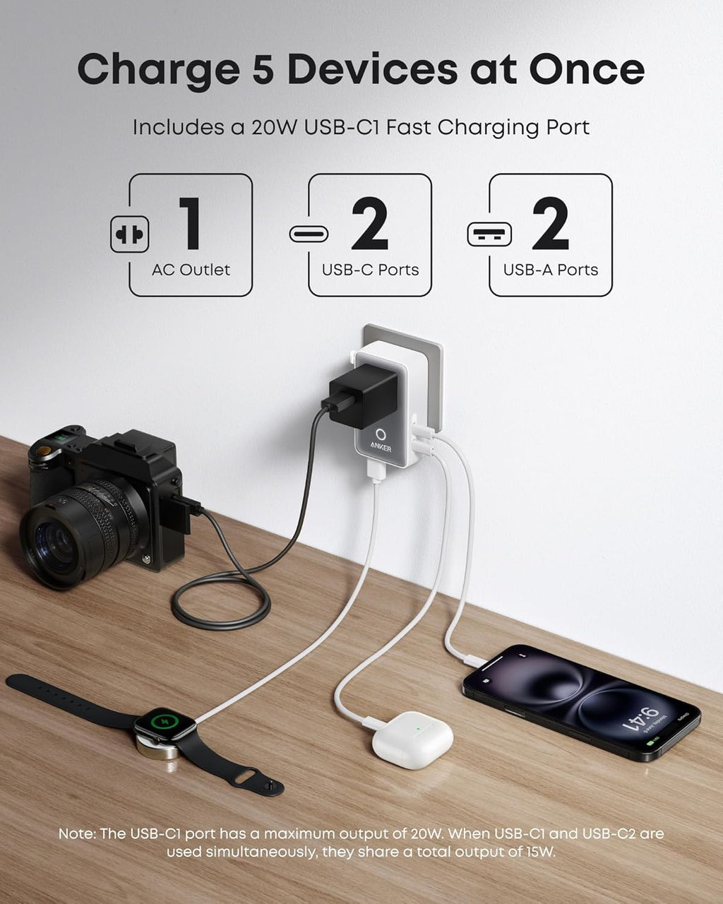Anker Nano 20W Travel Adapter (5-in-1)