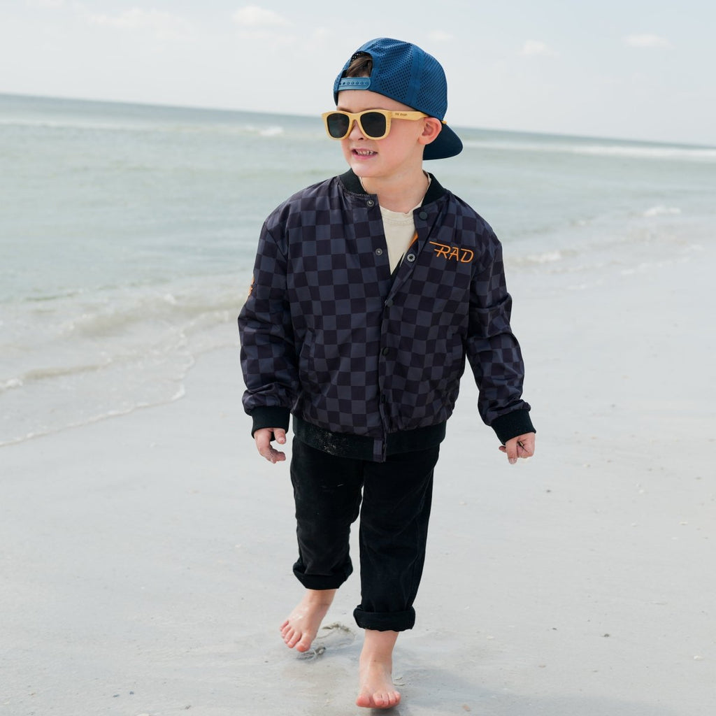 Kids' Checkered Waterproof Letterman Jacket