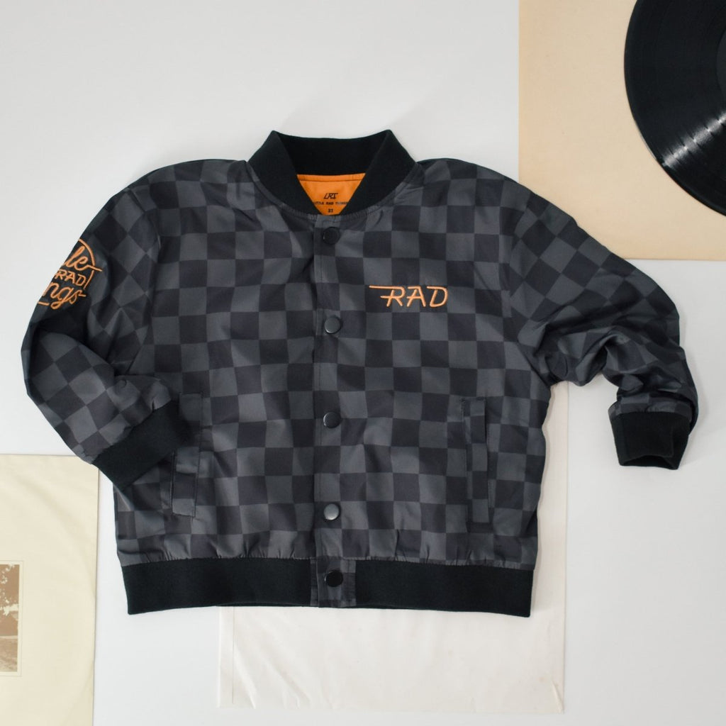 Kids' Checkered Waterproof Letterman Jacket