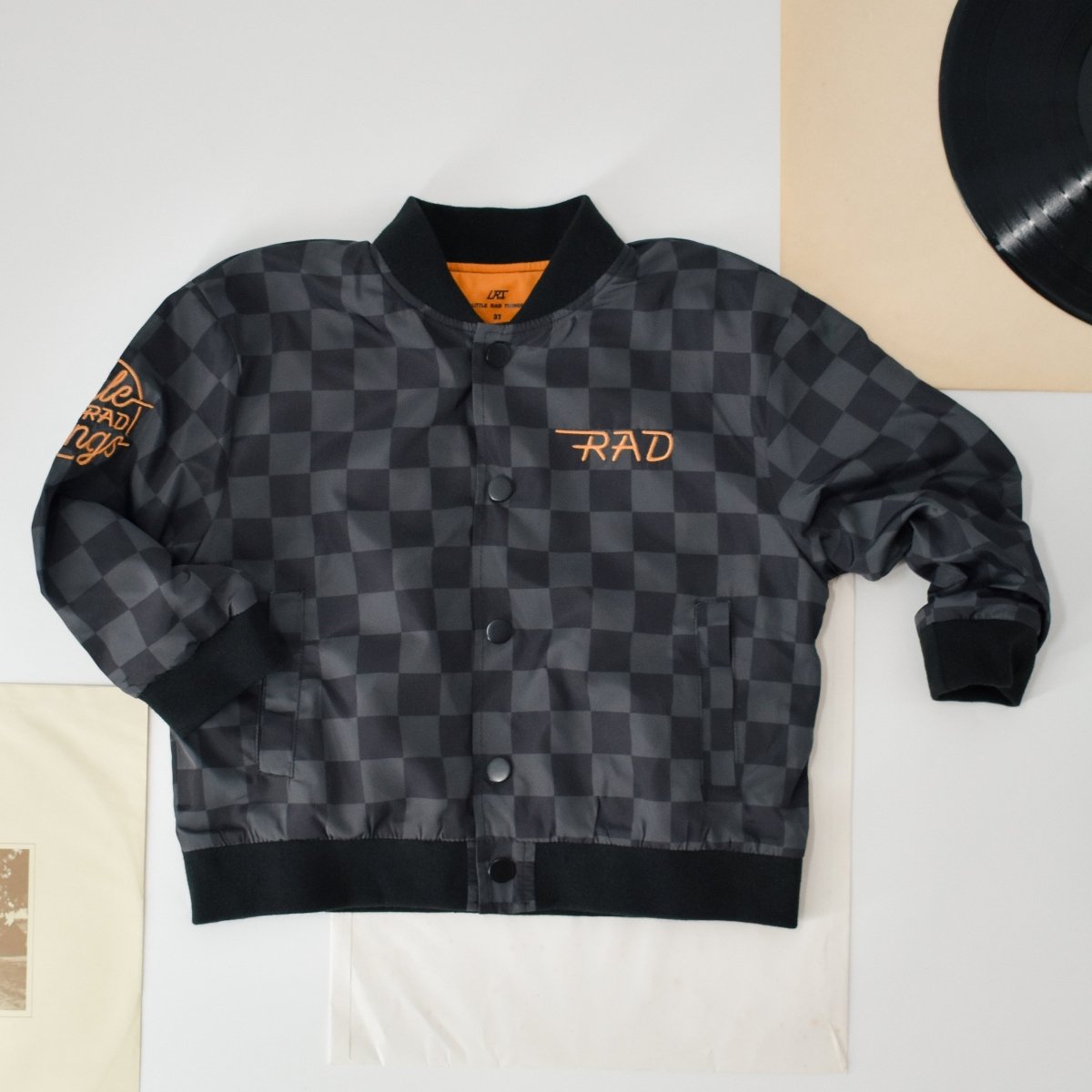 Kids' Checkered Waterproof Letterman Jacket