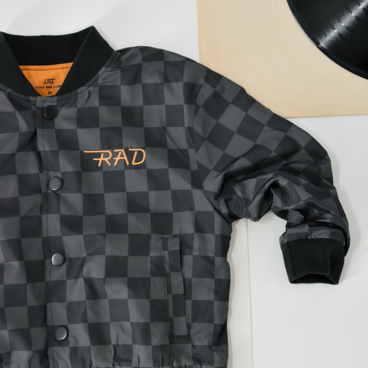 Kids' Checkered Waterproof Letterman Jacket